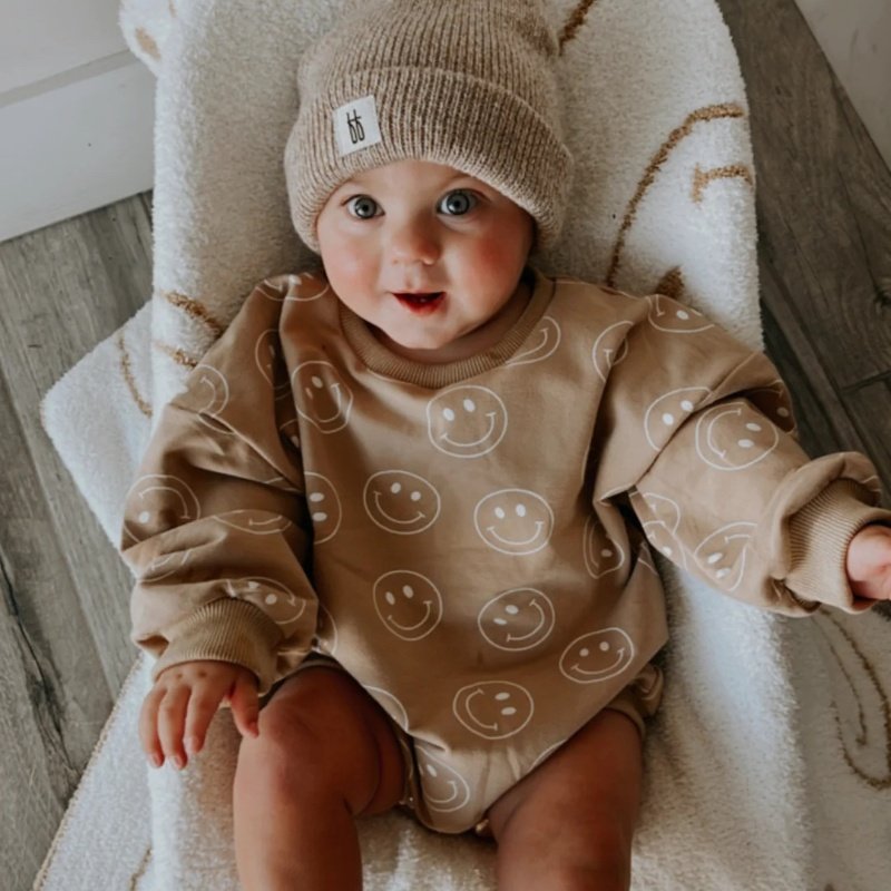 Fashion Full Sleeve Spring Snap Button Towel Embroidery Letter 100% Cotton Baby Rompers For Custom