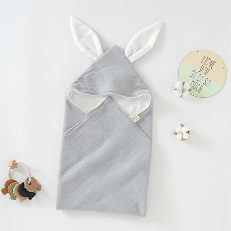 Baby Products Cotton Double Gauze Baby Bath Towel Boy and Girl Hooded Bathrobe Crinkled Cloth Full Unisex Autumn Baby Rompers