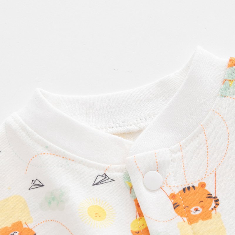 Cheap Animal Printed Cotton Long Sleeved Single Breasted Jumpsuit Romper Crawling Suit For Baby Products Clothes