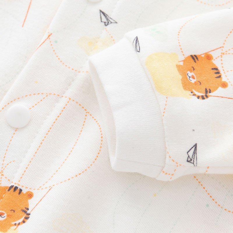 Cheap Animal Printed Cotton Long Sleeved Single Breasted Jumpsuit Romper Crawling Suit For Baby Products Clothes