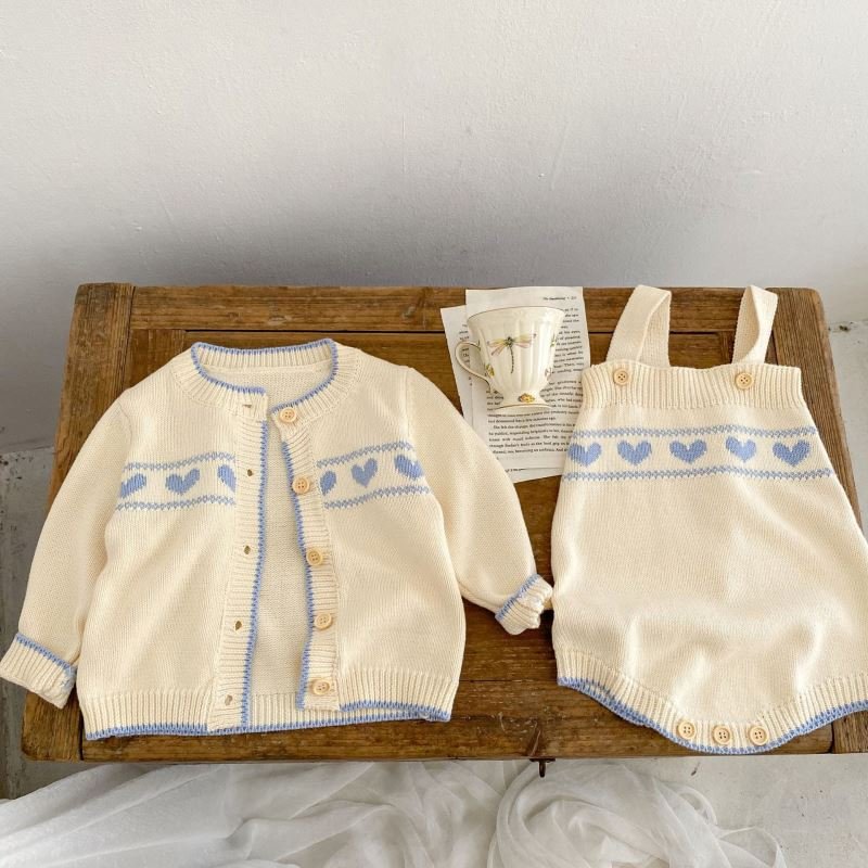 Engepapa Custom Winter Newborn Baby Boy Sweater Set Infant Knitted Sweater Romper Kids Girl Long Sleeve Knit Cardigan