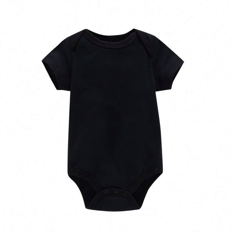Wholesale Blank Romper Newborn Clothes 0-1 Year Old Solid Color Jumpsuit Boy And Girl Baby Short Bodysuit Summer