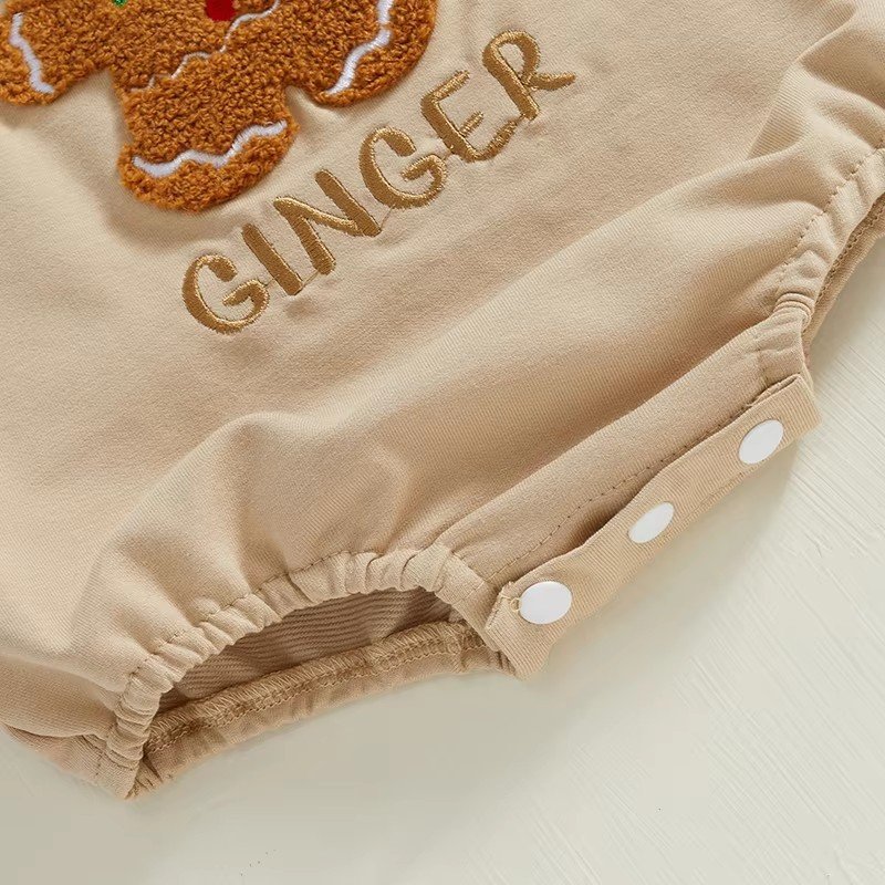 Christmas One-Piece Baby Long Sleeve Romper Towel Embroidered Baby Cotton Romper Snowman Newborn Baby Rompers