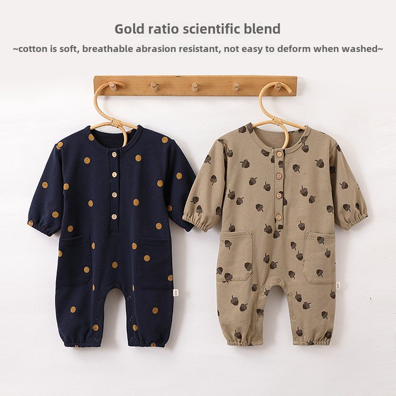 new style autumn newborn baby outfit high quality infants baby romper stylish round neck baby jumpsuit