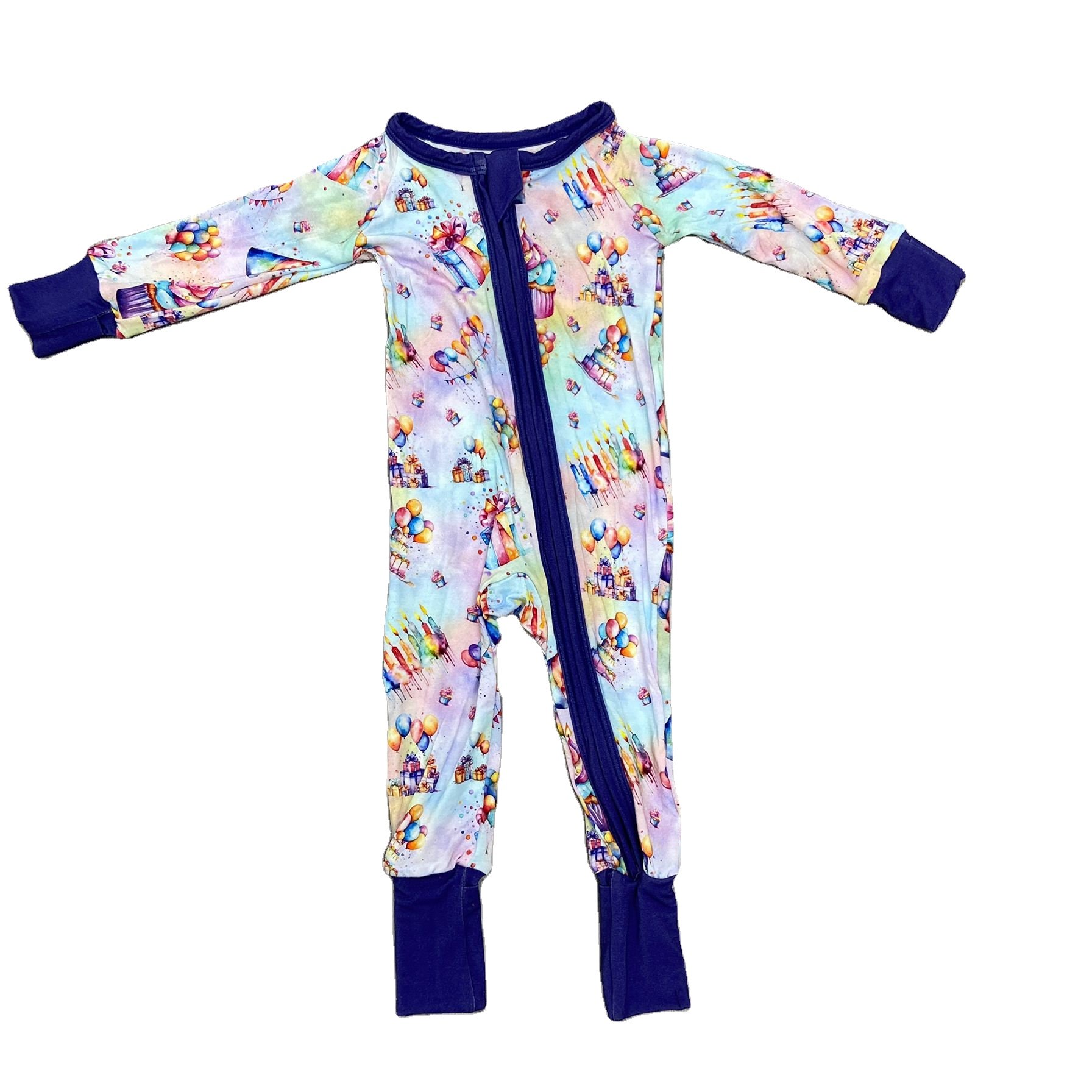 RTS On Sale Baby Boys Bamboo Zippy Rompers Team Onesie Zipper Bamboo Viscose Toddler Pajamas Sleeper