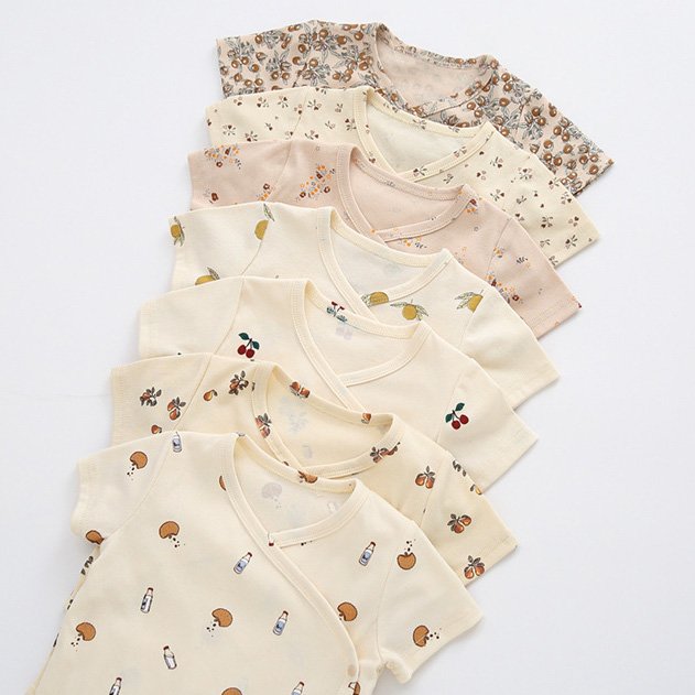 Babies Short Sleeve Rompers 100% Organic Cotton One-piece rompers