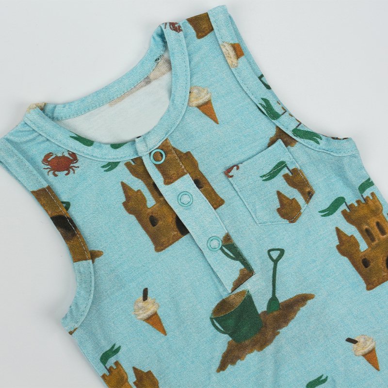 Sleeveless baby romper bamboo summer newborn sleeper onesie sustainable baby sleepsuit eco friendly baby clothes custom