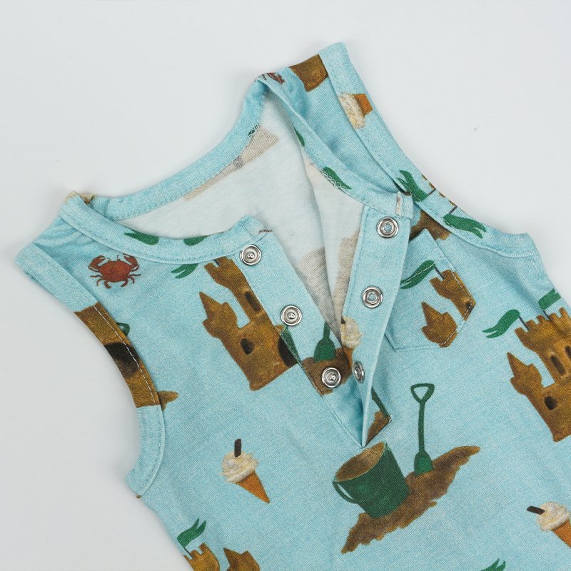 Sleeveless baby romper bamboo summer newborn sleeper onesie sustainable baby sleepsuit eco friendly baby clothes custom
