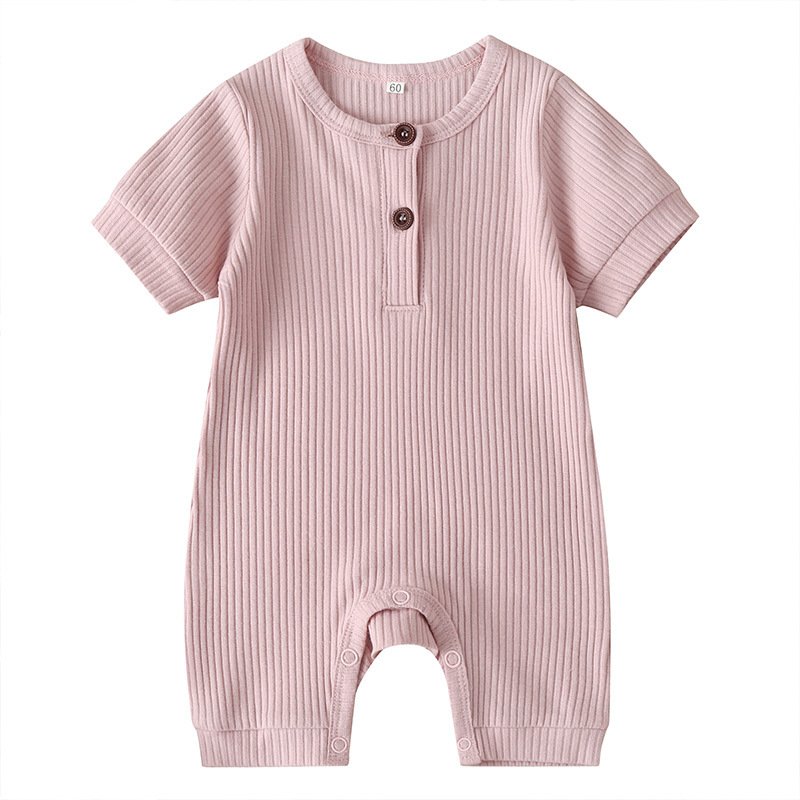 Baby Rompers Summer Short Sleeve Infantil Girls boy Playsuits Clothes Candy Color Toddler One Piece Jumpsuits Newborn Overalls