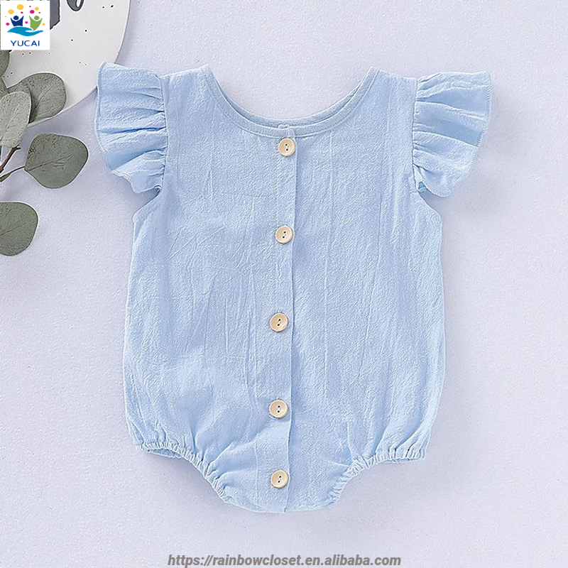 0-3m 12-24m Infant baby Cotton linen bubbles flutters toddlers spanish vintage rompers Kid Girls newborn clothes