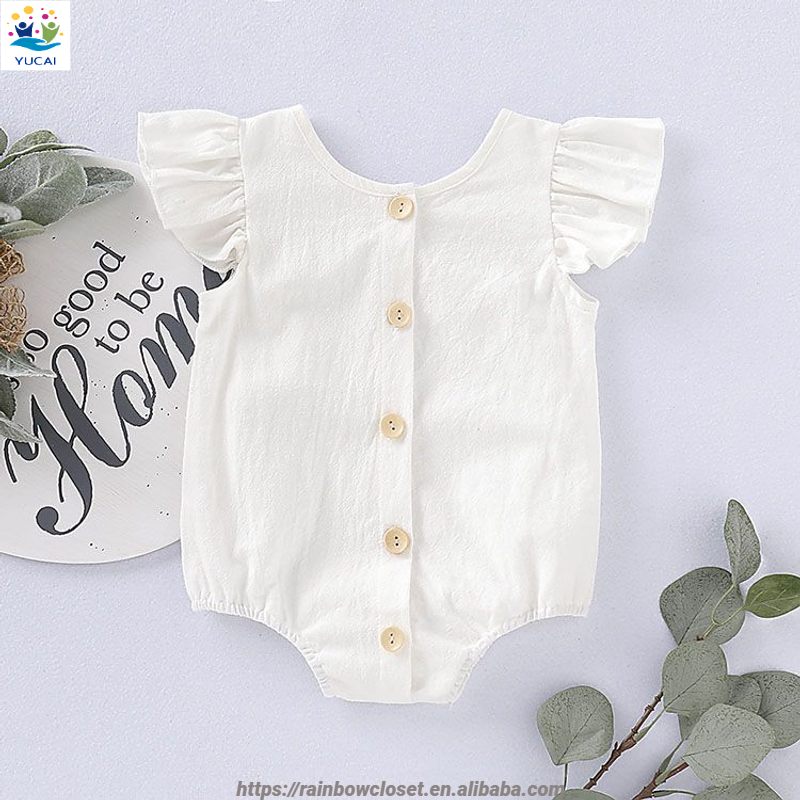 0-3m 12-24m Infant baby Cotton linen bubbles flutters toddlers spanish vintage rompers Kid Girls newborn clothes