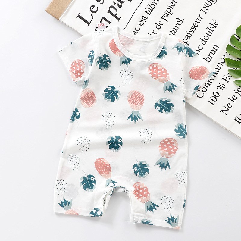Y0091 Summer Cool Light Soft Infant Toddler Romper Baby's Clothes Color Cartoon Baby Jumpsuit Animal Printed Baby Romper