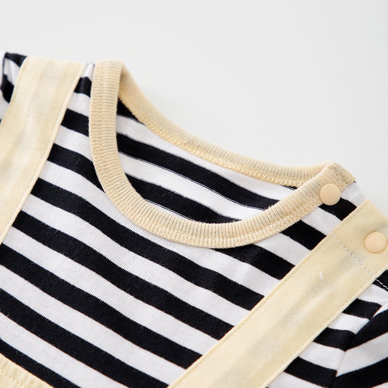 Wholesale cartoon stripe dinosaur pattern Short sleeve 100%cotton super cute newborn Baby Romper