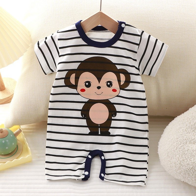 Customized baby organic cotton spring and autumn clothes for newborn babies short-sleeved onesie rompers
