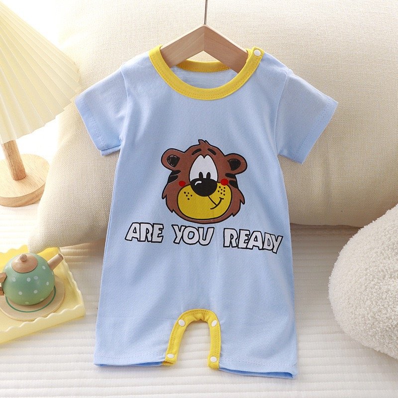 Customized baby organic cotton spring and autumn clothes for newborn babies short-sleeved onesie rompers
