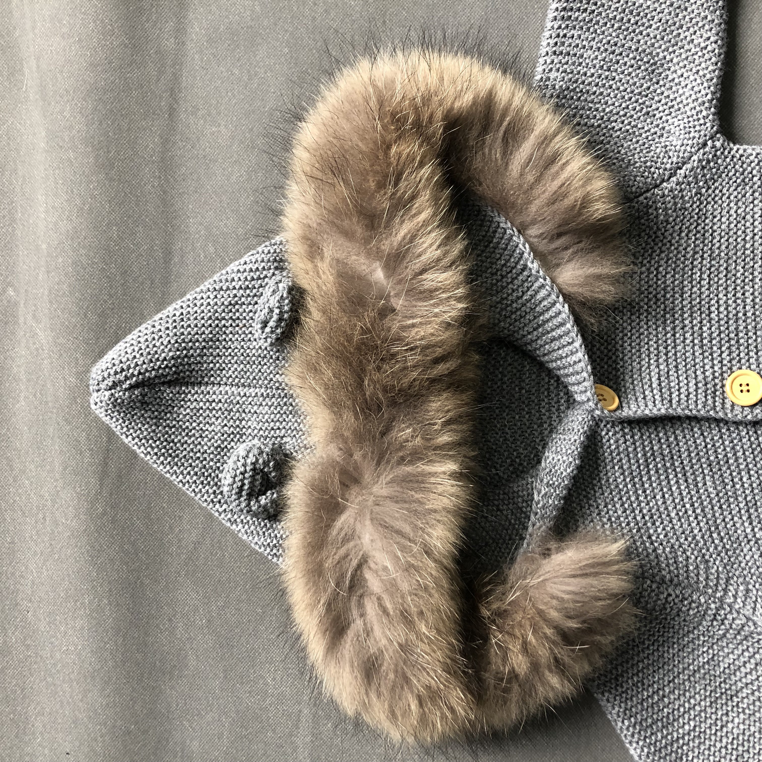 Newborn Baby Clothes Winter Long Sleeve Cashmere Wool Knitted Warm Collar Fox Fur Baby Rompers