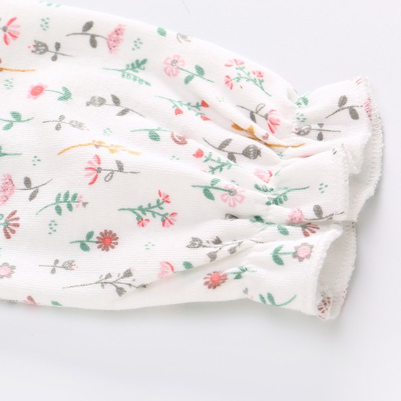 Hot sale new born clothes fresh floral baby +rompers long sleeves crotch snap closure baby rompers 100% cotton in spring autumn