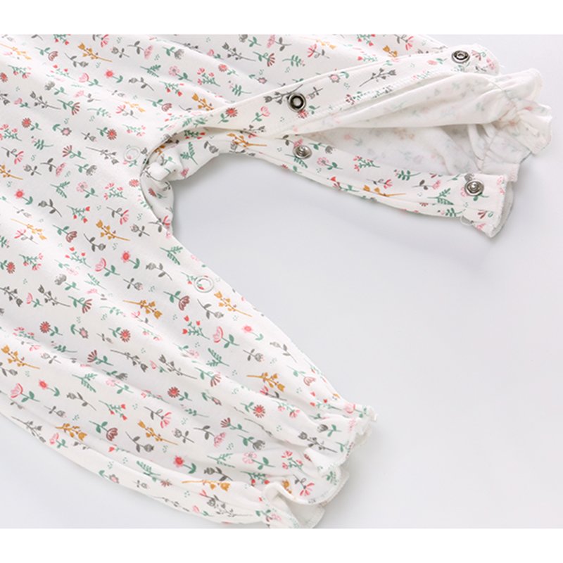 Hot sale new born clothes fresh floral baby +rompers long sleeves crotch snap closure baby rompers 100% cotton in spring autumn