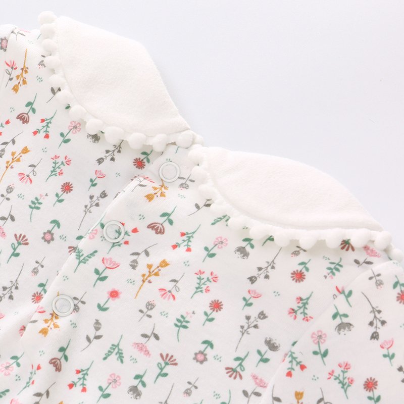 Hot sale new born clothes fresh floral baby +rompers long sleeves crotch snap closure baby rompers 100% cotton in spring autumn