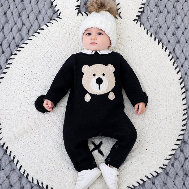 AustinBella/wholesale boutique fashion fall winter baby knitted sweater rompers baby boy clothes knit clothing knitting jumpsuit