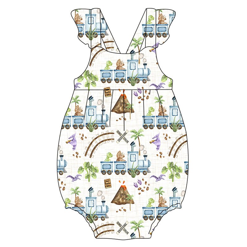 Custom Print Organic Viscose Bamboo Fabric Baby Pajamas Newborn Baby Romper Infant Toddler Girls Ruffle Zipper Sleeper Clothes