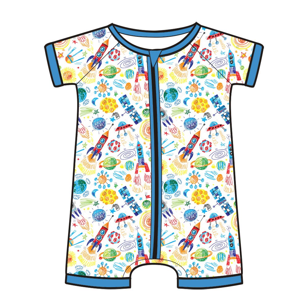 Soft Bamboo Fiber Baby Romper with Custom Pattern for Unisex High Quality Comfortable Breathable Jumpsuit and Sleepwear