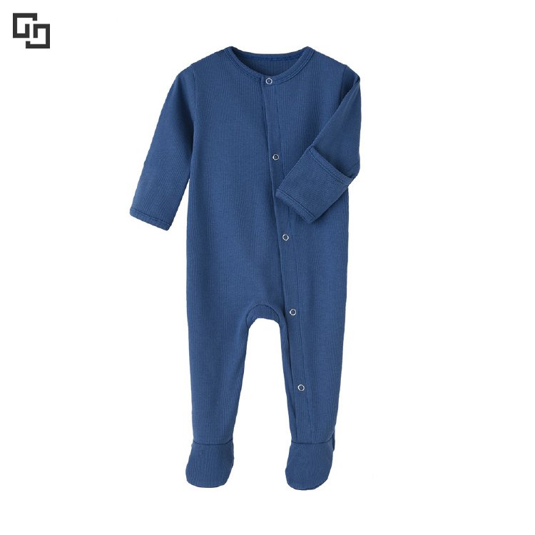 Skin-friendly Infant Clothes Footie Solid Button Knitted Newborn Romper Custom Bamboo Baby Pajamas