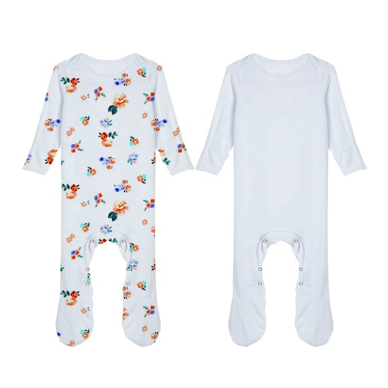 DIY Design White Infant Rompers Personalized Logo Toddler Onesie Sublimation Blank Long Sleeves Baby Romper