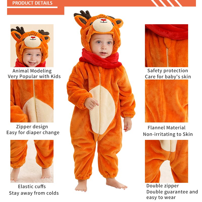 Michley Hot Sale 0-36M Cartoon Baby Boy Clothes Soft Flannel Material Jumpsuit Baby Rompers