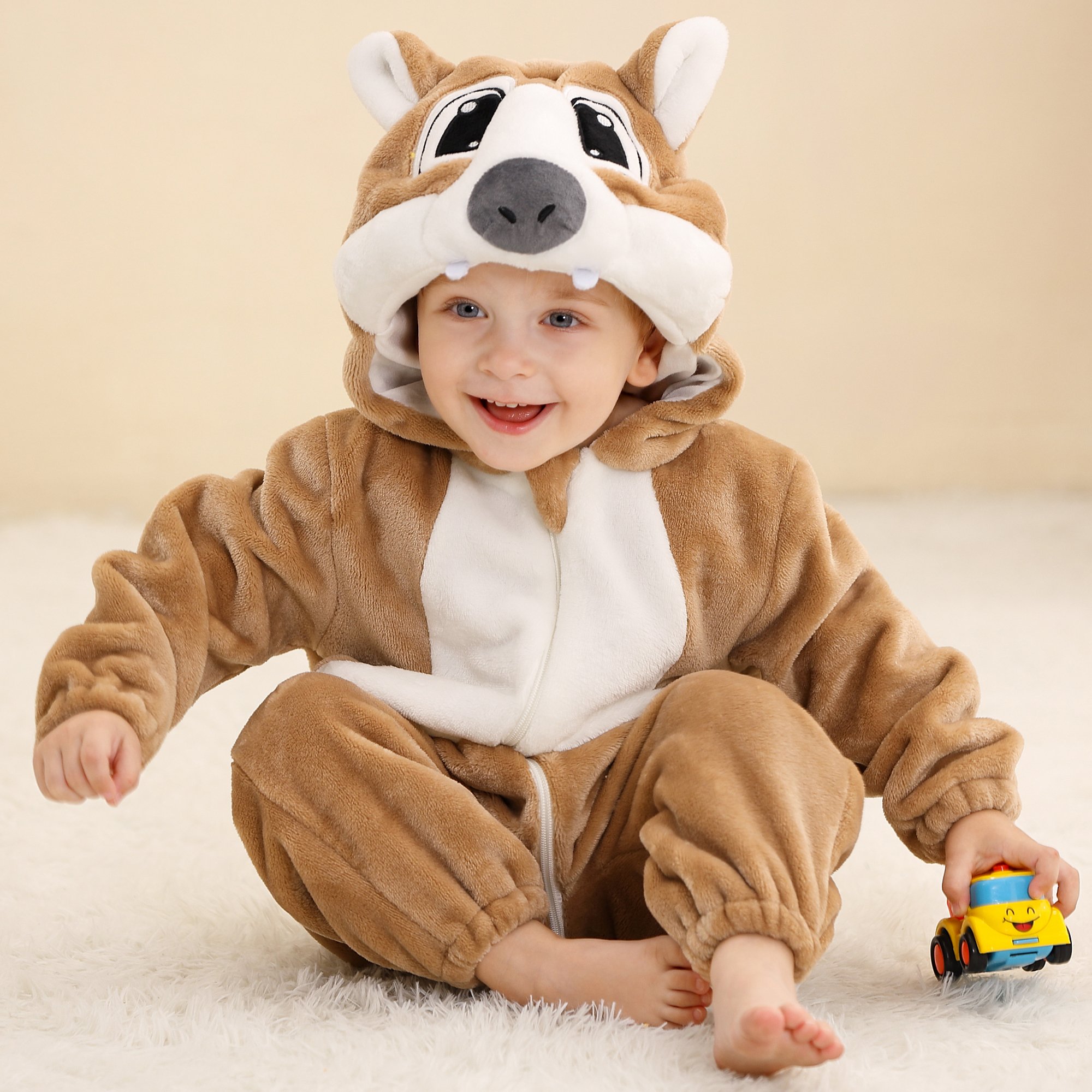 Michley Hot Sale 0-36M Cartoon Baby Boy Clothes Soft Flannel Material Jumpsuit Baby Rompers