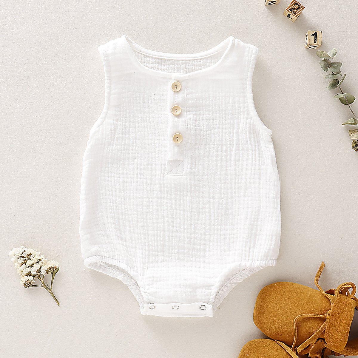 New summer sleeveless infant romper cotton newborn bodysuit comfortable baby clothes