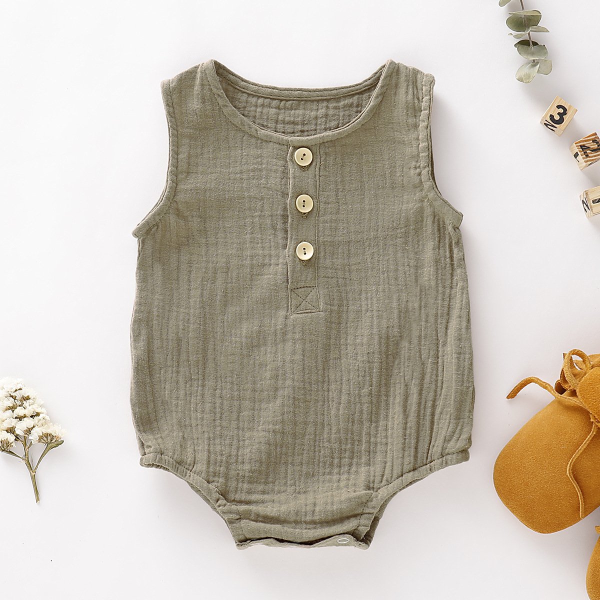 New summer sleeveless infant romper cotton newborn bodysuit comfortable baby clothes
