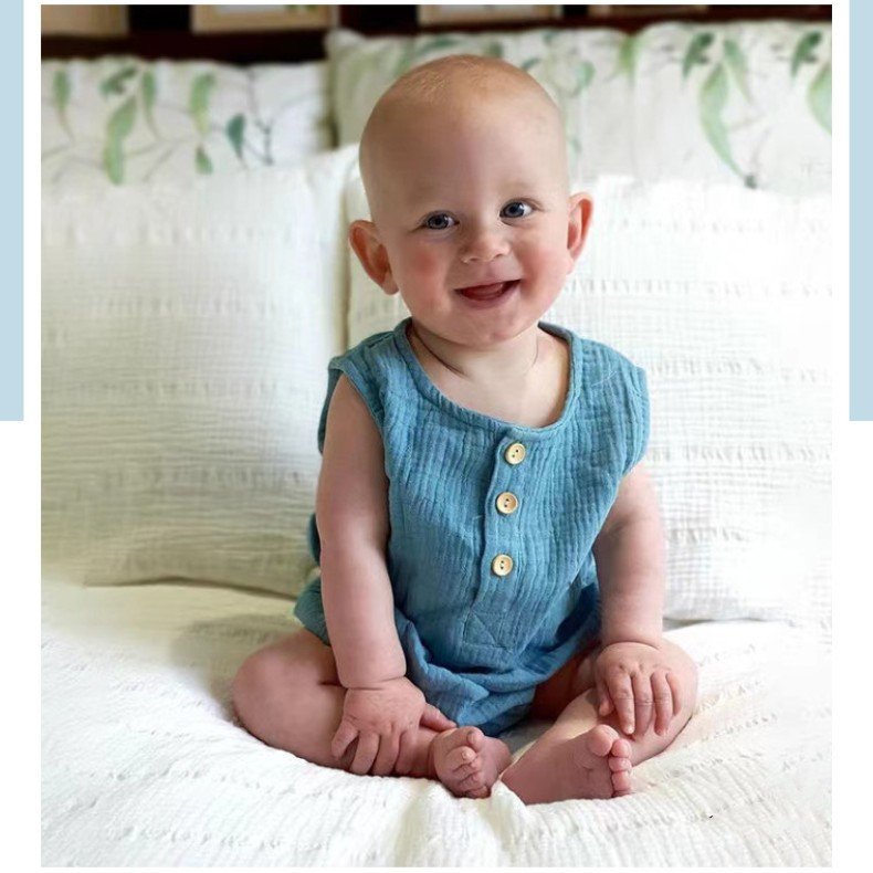 New summer sleeveless infant romper cotton newborn bodysuit comfortable baby clothes