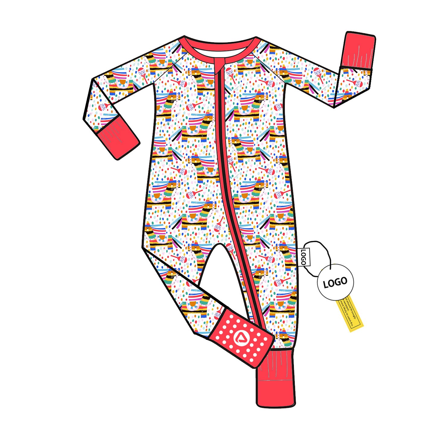 Bamboo Fiber Baby Romper with YKK Zipper Long Sleeve Pajamas Custom Wholesale Low MOQ Toddler Jumpsuit Bodysuit