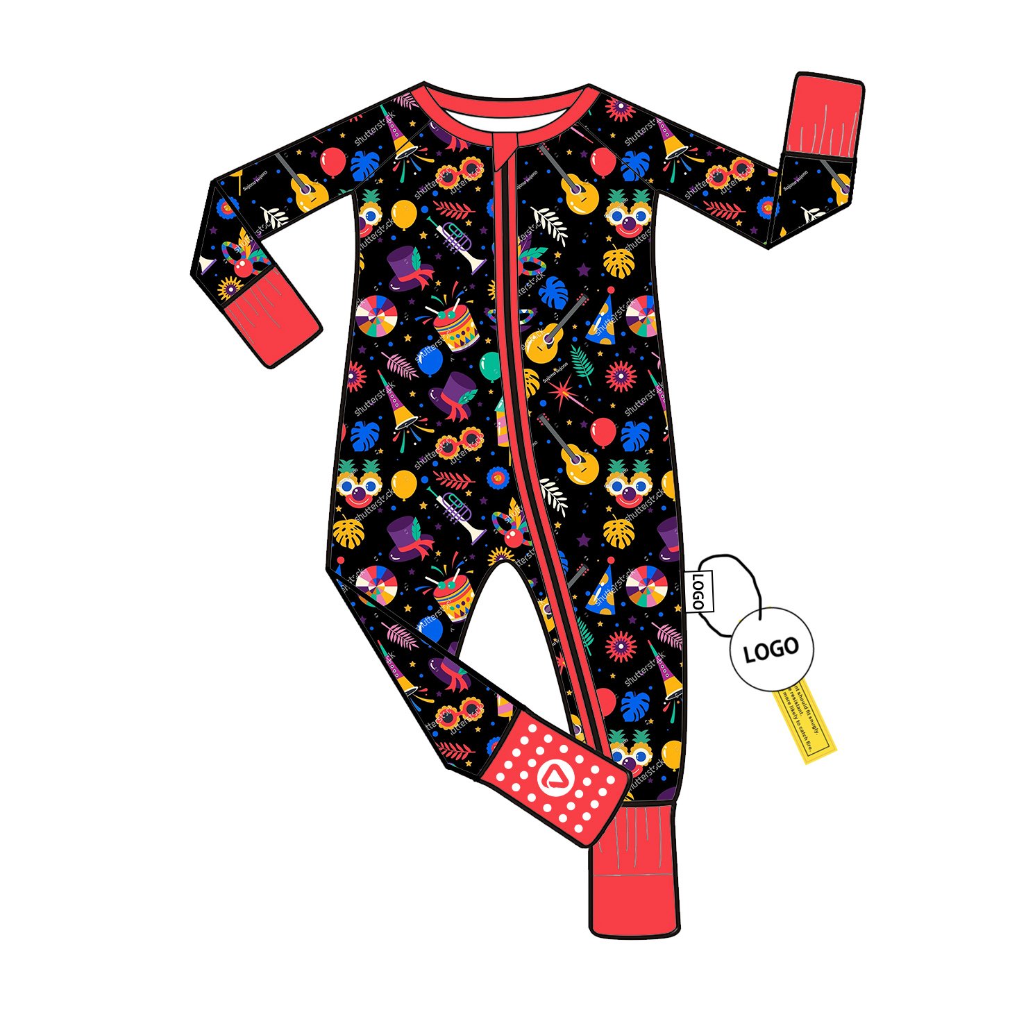 Bamboo Fiber Baby Romper with YKK Zipper Long Sleeve Pajamas Custom Wholesale Low MOQ Toddler Jumpsuit Bodysuit