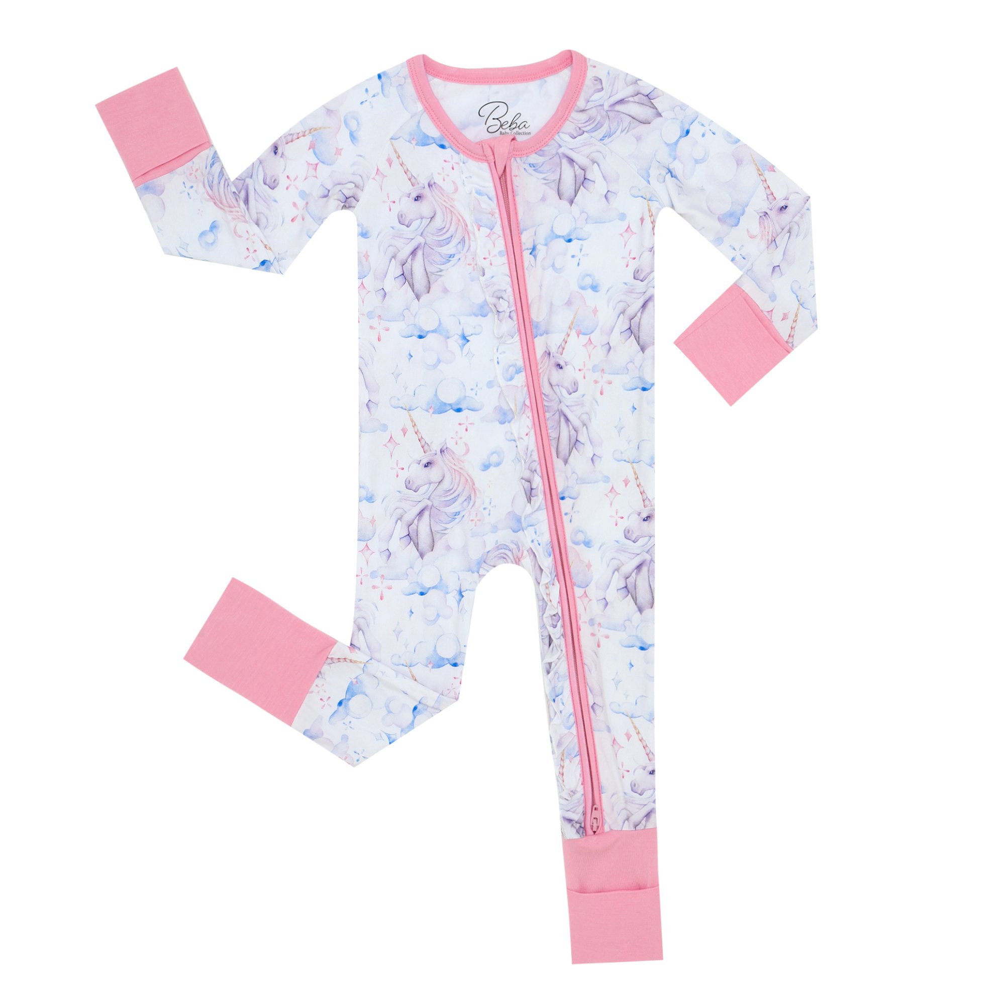 Unisex Baby Sleep Suit Soft Slim Fit Convertible Baby Romper Bamboo with Zipper Bamboo Zipper Rom