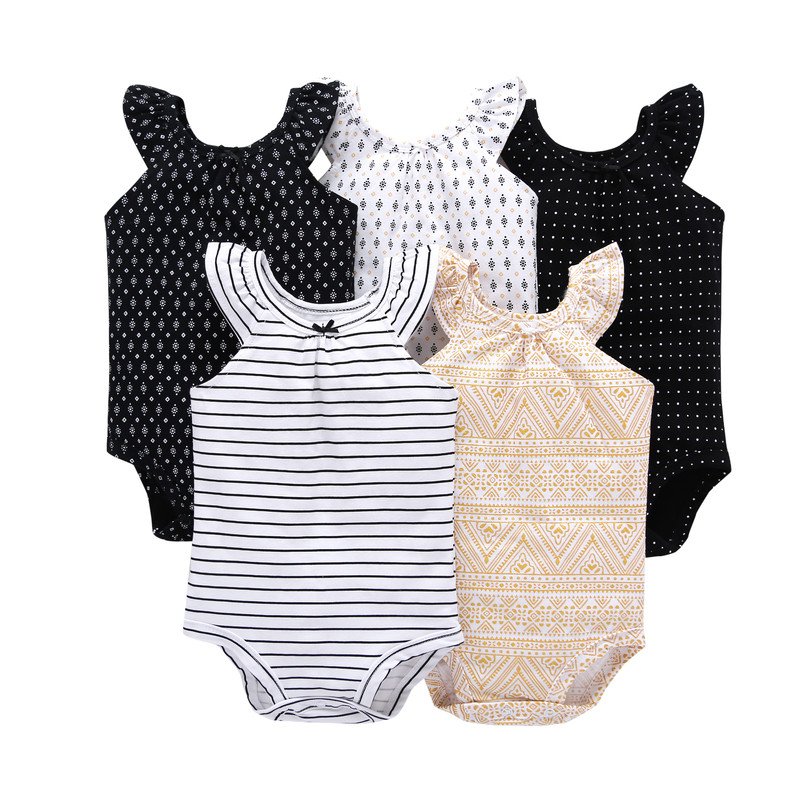 5pcs summer baby boys' clothing sets outfits animal printed baby rompers