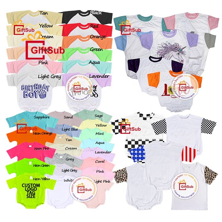 Sublimation Blank Baby Clothes Pastel Color Infant Jumpsuits Toddler Shorts Set Plain Newborn Butterfly Sleeves Onesies Rompers