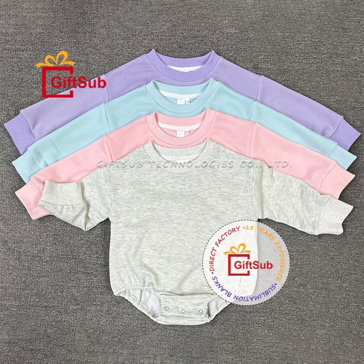 Sublimation Blank Baby Clothes Pastel Color Infant Jumpsuits Toddler Shorts Set Plain Newborn Butterfly Sleeves Onesies Rompers