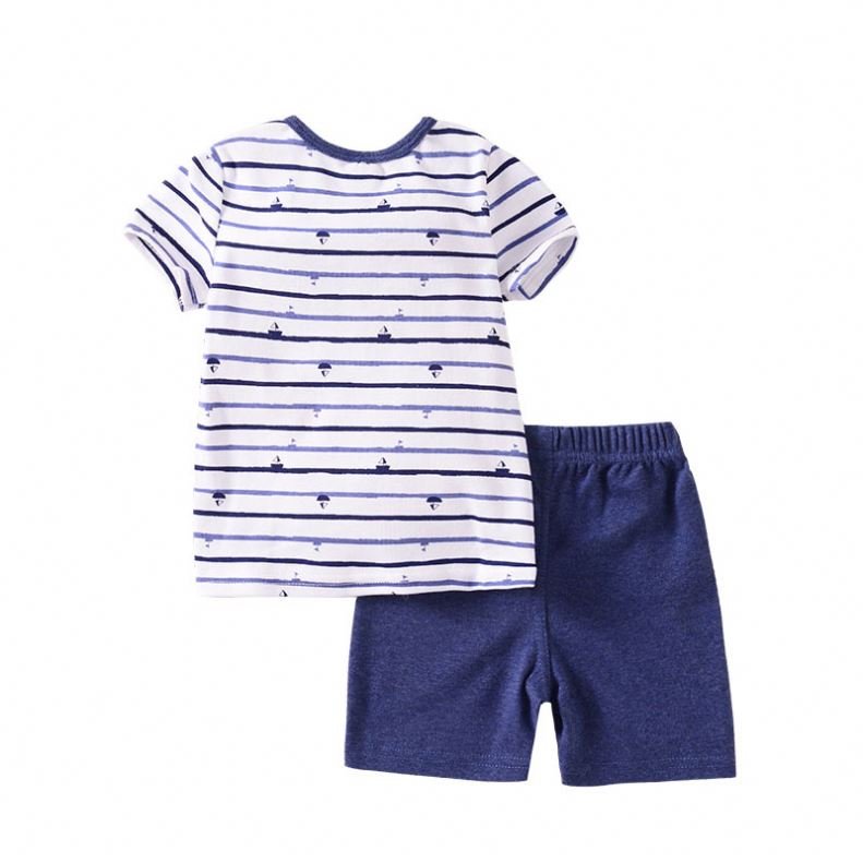 BSSO0615 Golf Pocket Blue Short-Sleeved White Shorts Suit Baby Boys Clothing Sets