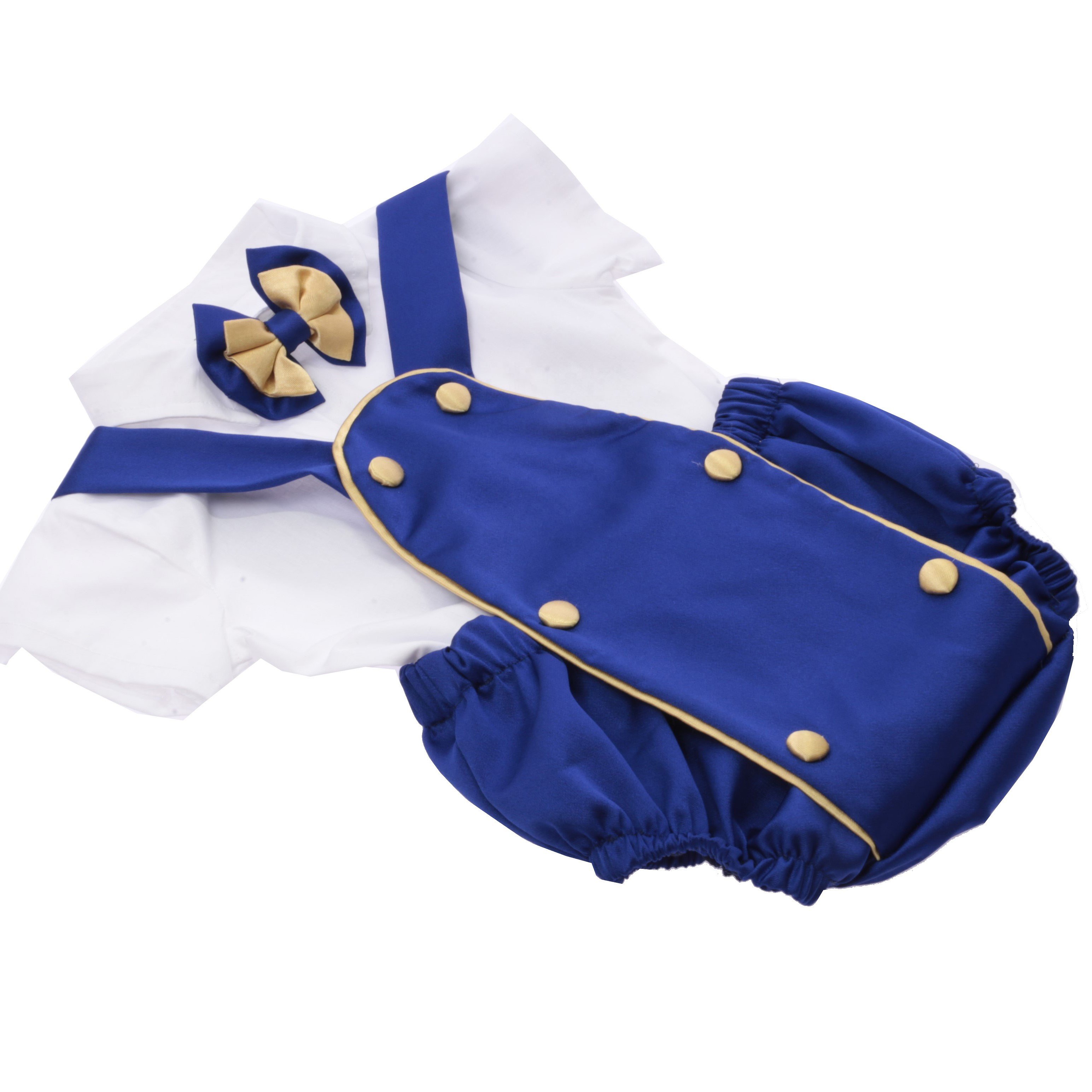 Wholesale Custom Newborn Summer Children Modern Boys Soft Kids Navy Salopet White Skirt Baby Boy Clothes Birthday Clothes