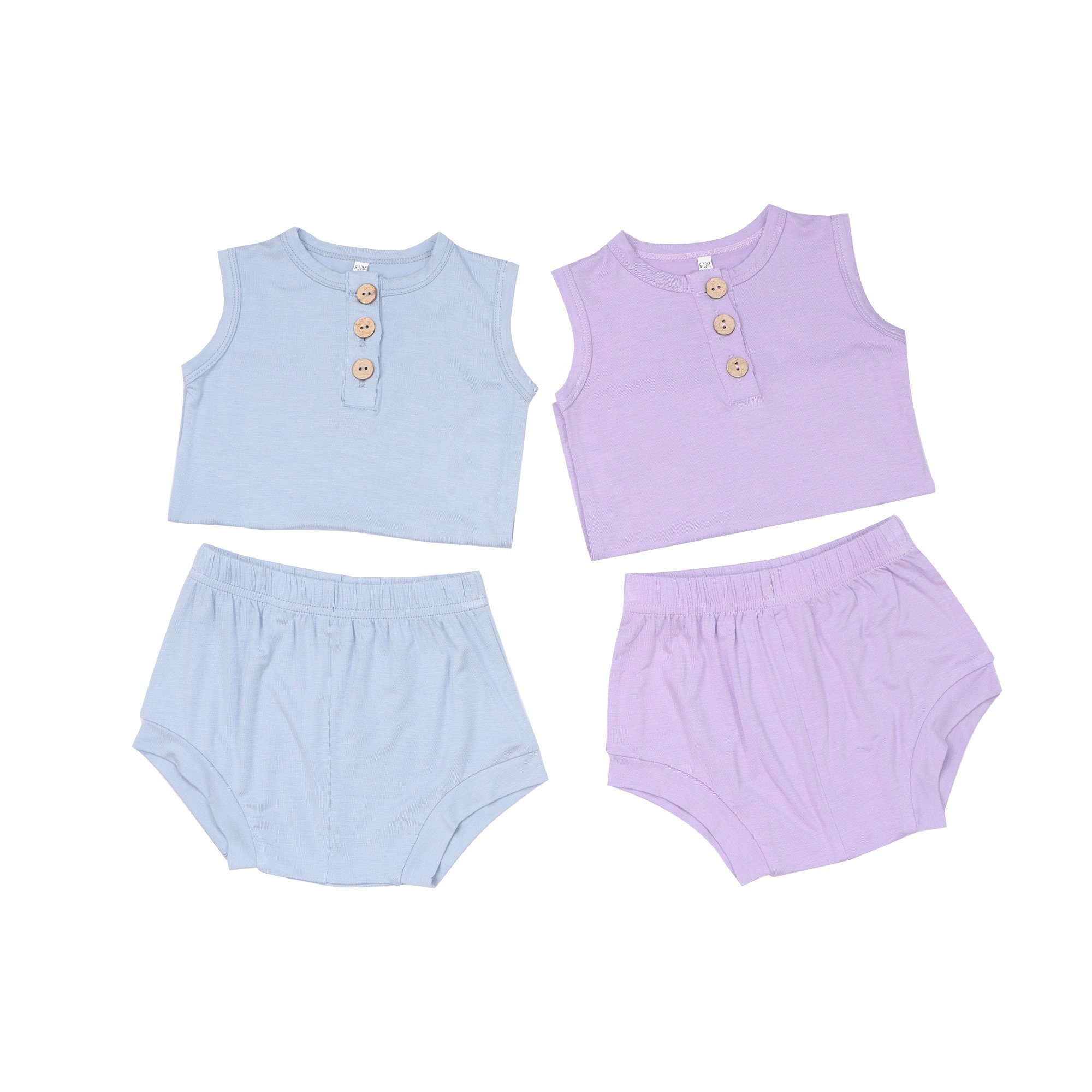 Factory Price Modal Baby Clothing Sets Kids Clothing Wholesale Toddler Clothes Sleeveless Boys Clothing Sets Unisex