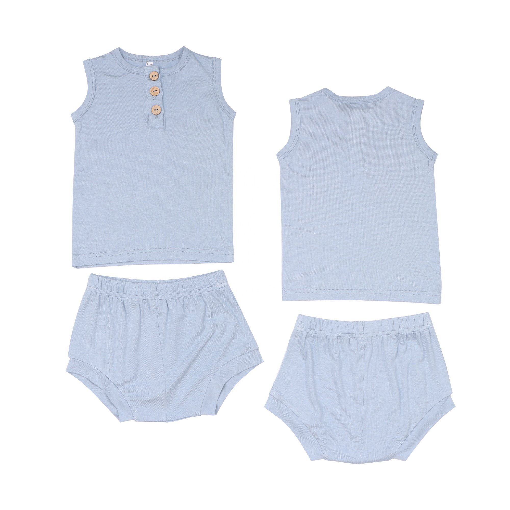 Factory Price Modal Baby Clothing Sets Kids Clothing Wholesale Toddler Clothes Sleeveless Boys Clothing Sets Unisex