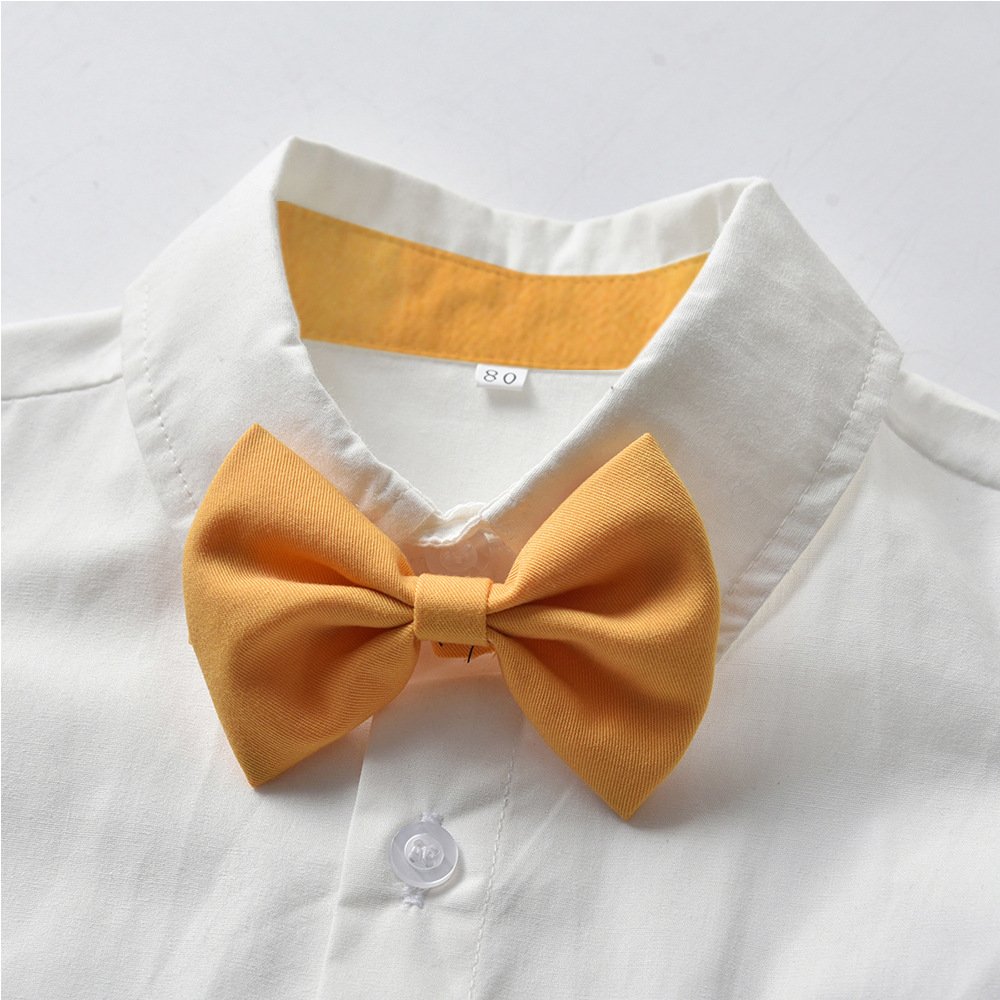 High Quality Summer Cotton Boys Sets Clothing White Shirt Yellow Shorts Boy Child Costume Soft Fabric Children's Clothing