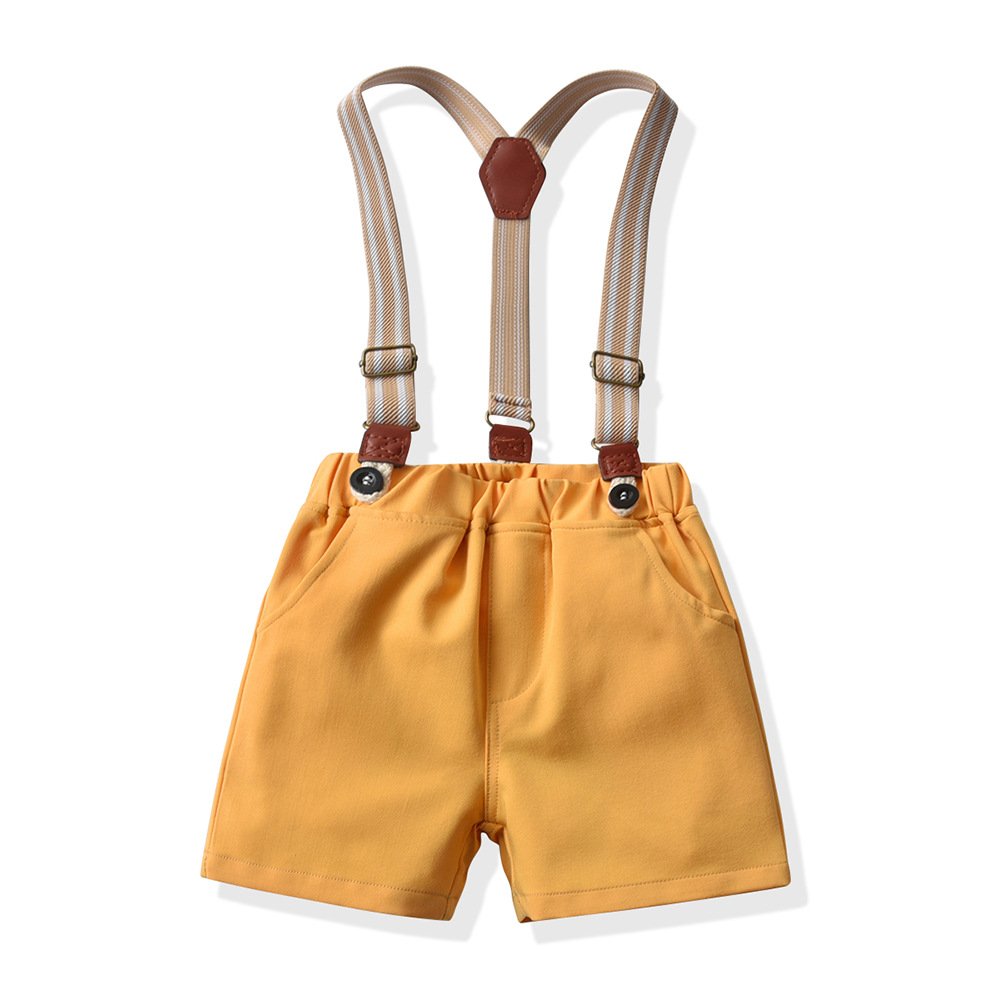 High Quality Summer Cotton Boys Sets Clothing White Shirt Yellow Shorts Boy Child Costume Soft Fabric Children's Clothing