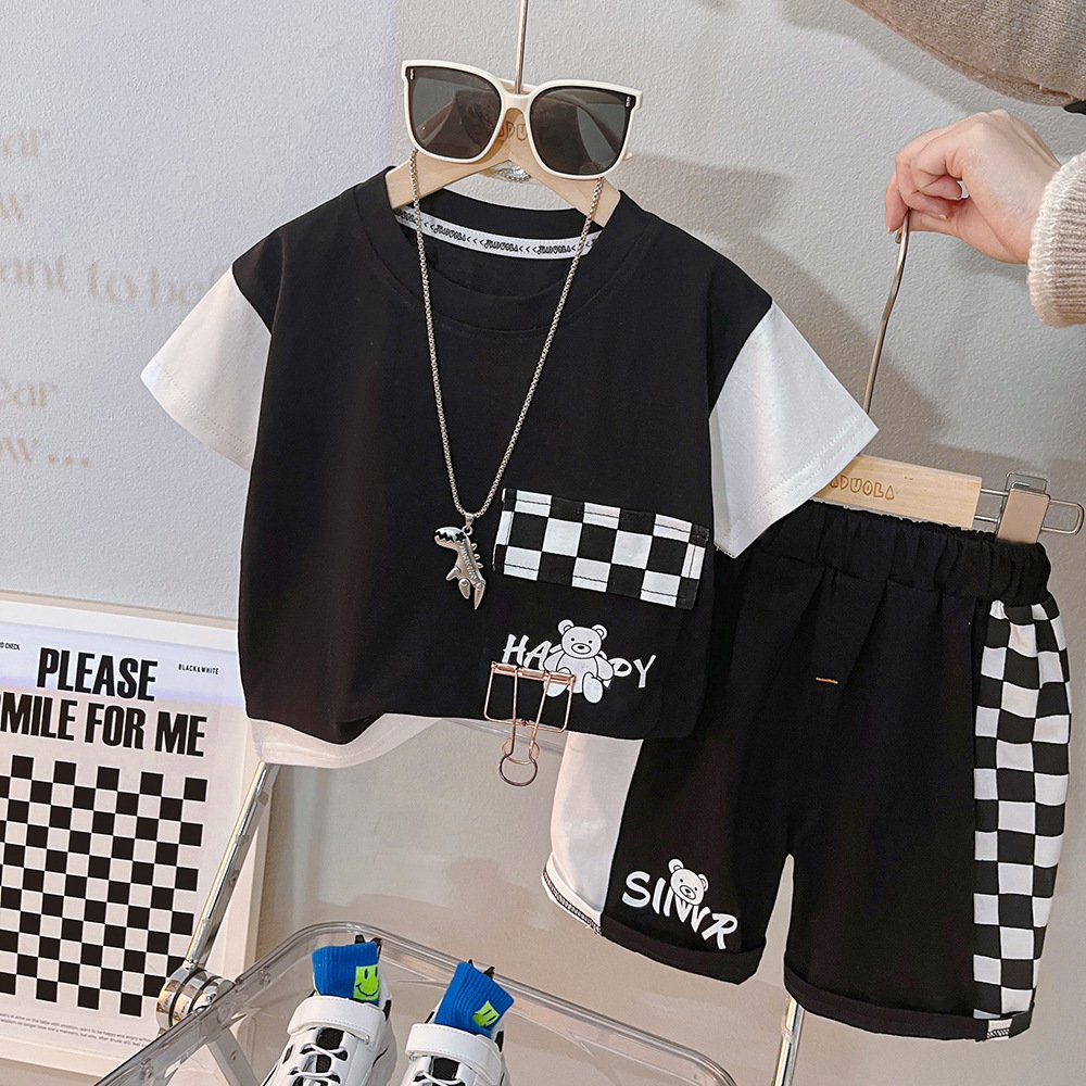 1-5 Years European and American Fashion Boy Suit Short Sleeve Boys Clothing