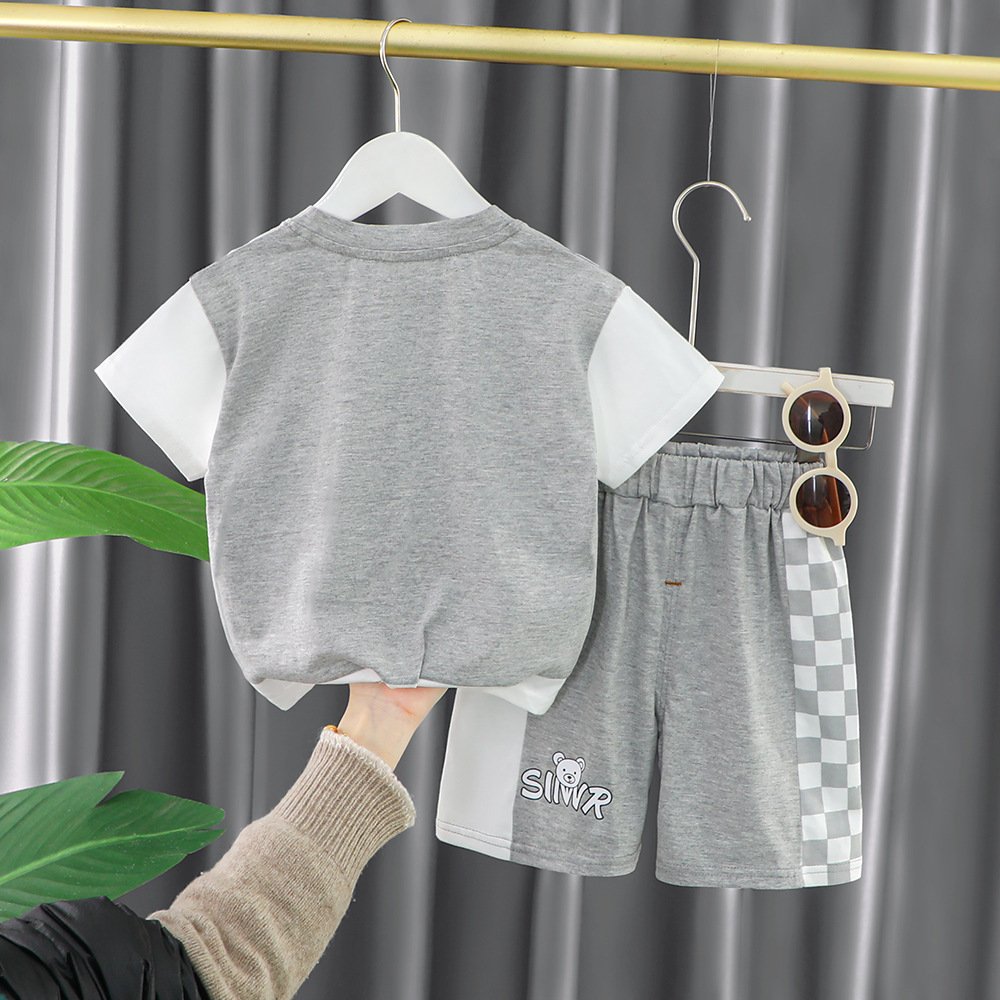 1-5 Years European and American Fashion Boy Suit Short Sleeve Boys Clothing