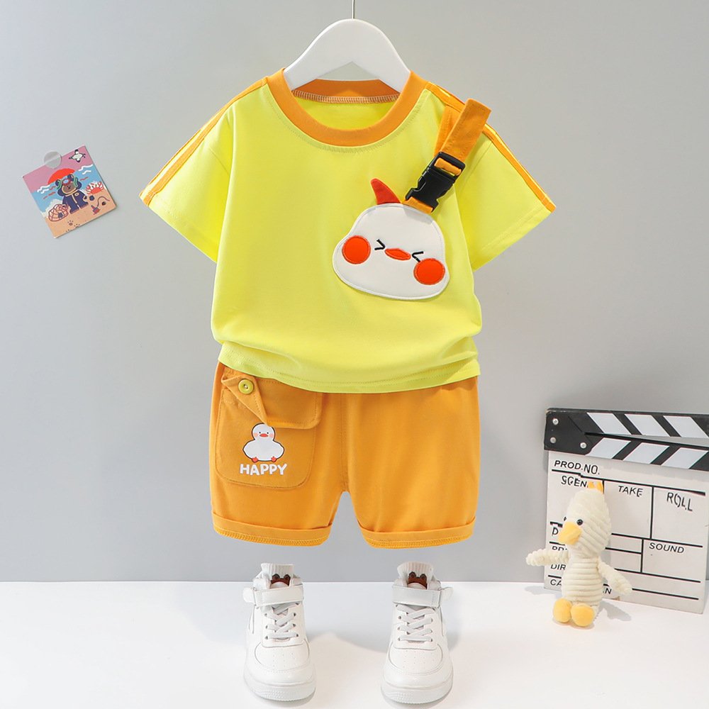2023 Summer Short Sleeve Bear Casual Children Apparel Sets Infant Boutique Breathable Toddler Baby Outfit Boy Clothes