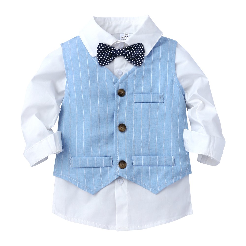 New arrival gentleman long sleeve 3pcs suit toddler clothing baby boys sets
