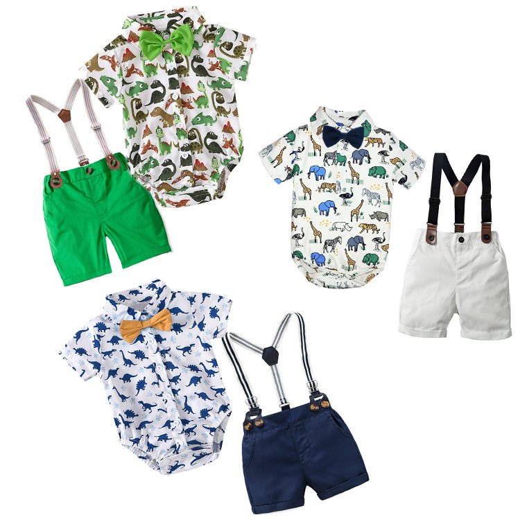 2024 Infant Baby Clothing Set Boys Bodysuit Clothes 3pcs Gentleman Outfits Formal Wedding Party Costume Clothes Baby Boy